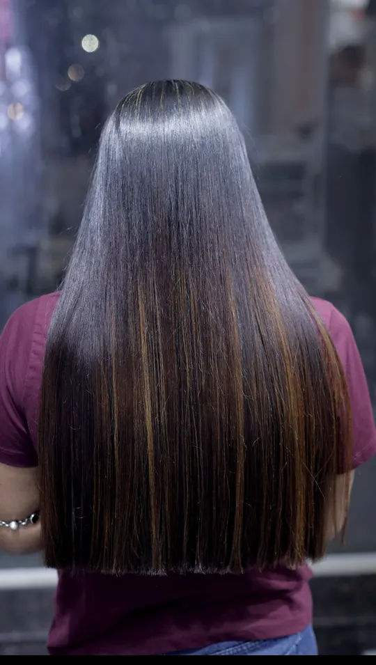 Client hair after treatment at Calista Eseis