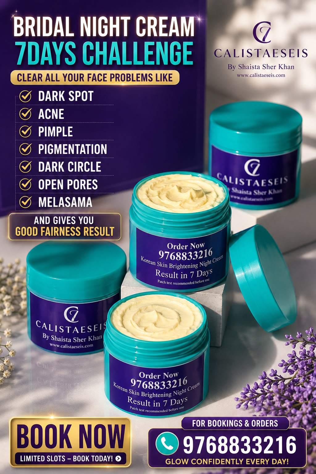 Korean Skin Brightening Night Cream by Calista Eseis