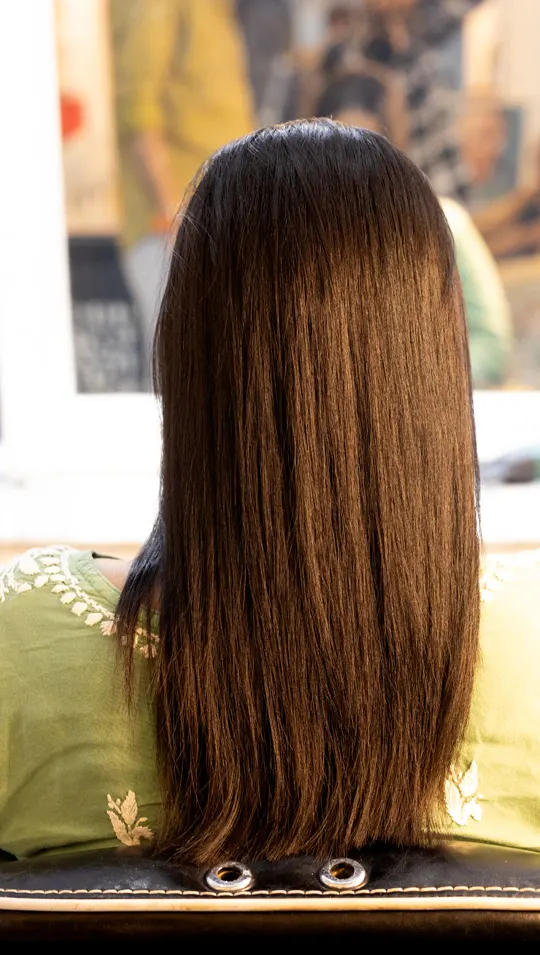 Client hair after treatment at Calista Eseis